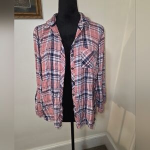 Westport Pink Plaid Shirt with Navy and White Accents